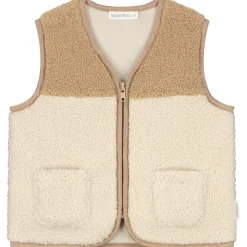 Sweet Petit peuter gilet Joe mouwloos effen beige