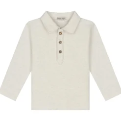 Sweet Petit peuter polo Nathan lange mouwen effen beige
