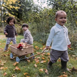 Sweet Petit peuter polo Nathan lange mouwen effen beige