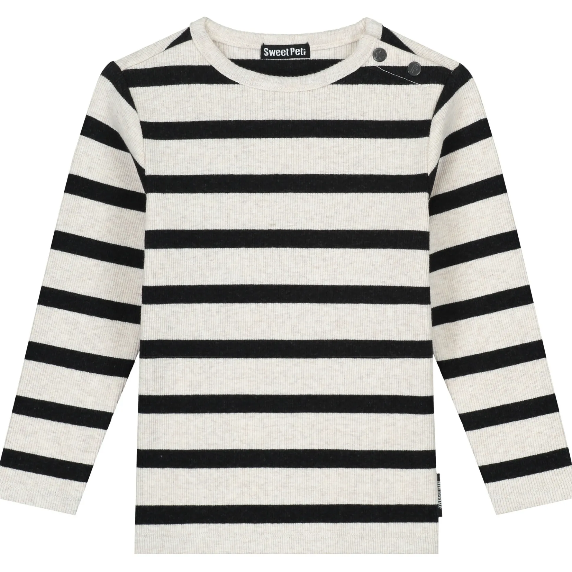 Sweet Petit peuter shirt Sepp lange mouwen strepen beige