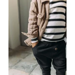 Sweet Petit peuter shirt Sepp lange mouwen strepen beige