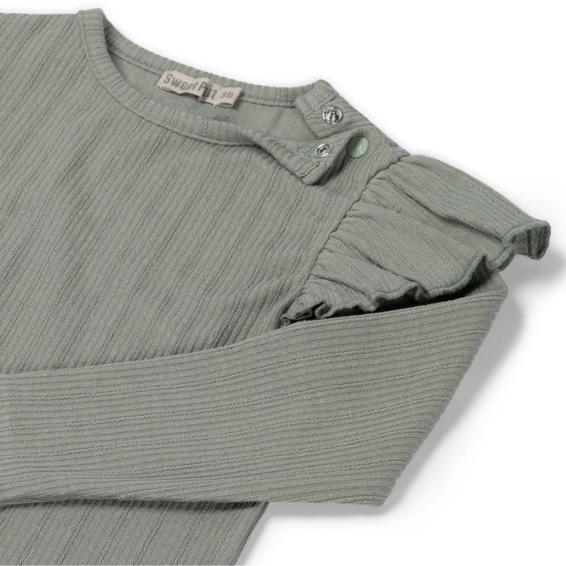 Sweet Petit peuter shirt Meave lange mouwen effen groen