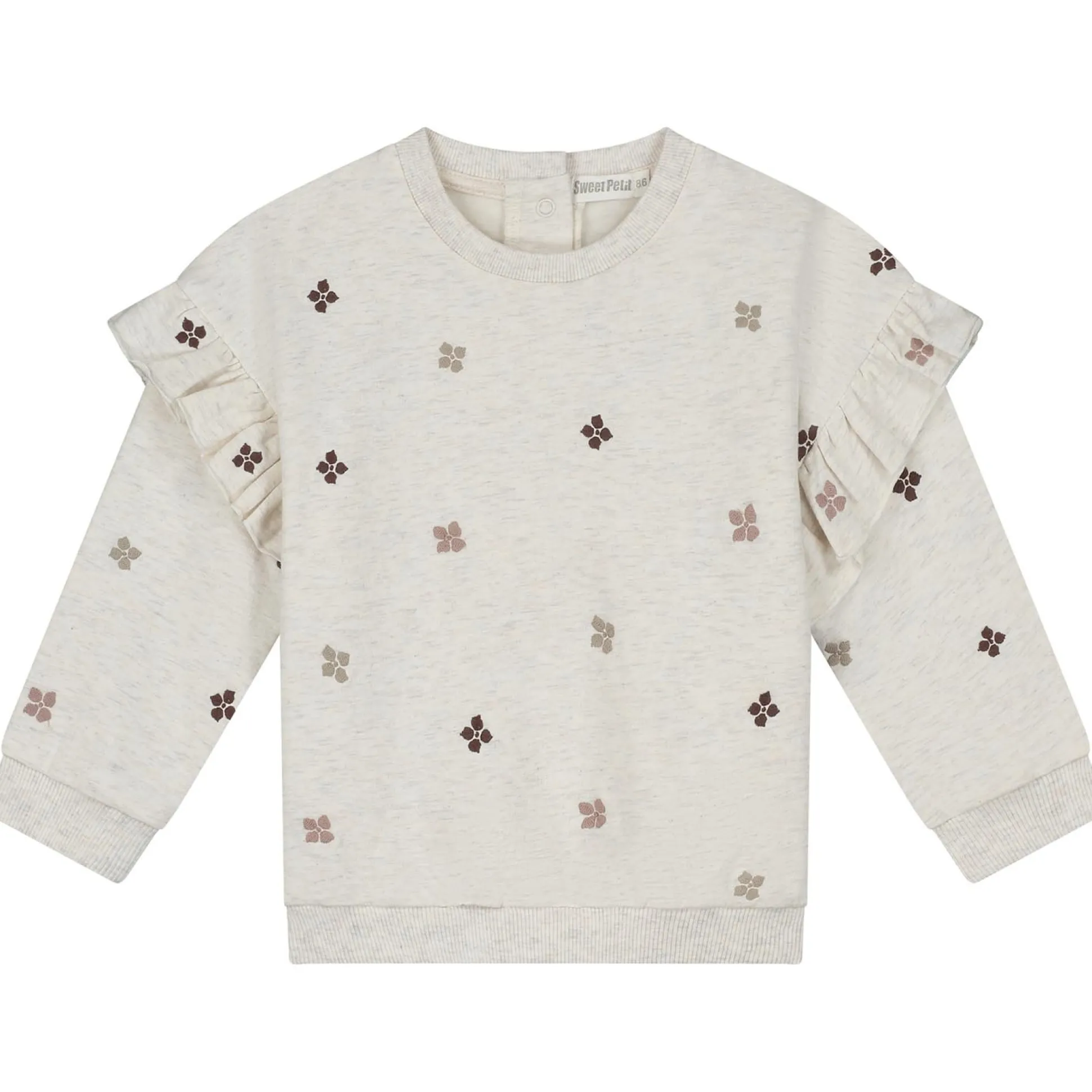 Sweet Petit peuter sweater Kiki lange mouwen bloemen beige