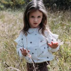 Sweet Petit peuter sweater Kiki lange mouwen bloemen beige