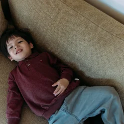 Sweet Petit peuter sweater Pim lange mouwen effen rood