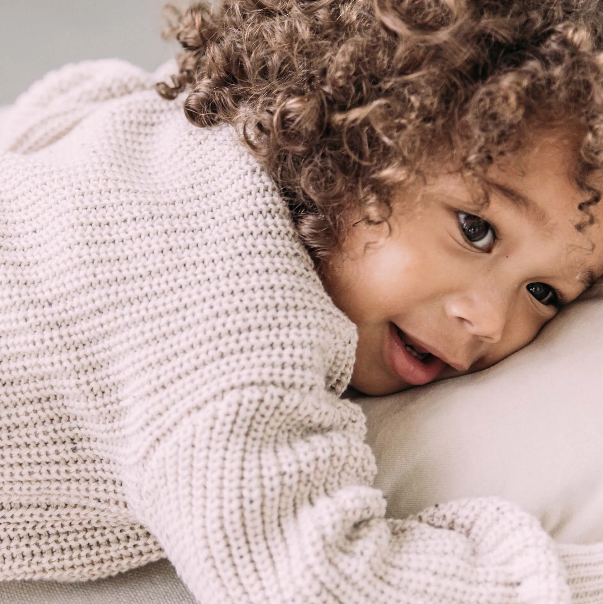 Sweet petit peuter trui Charlie lange mouwen melee beige