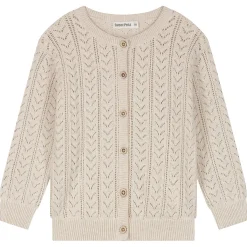 Sweet Petit peuter vest Hope lange mouwen effen beige