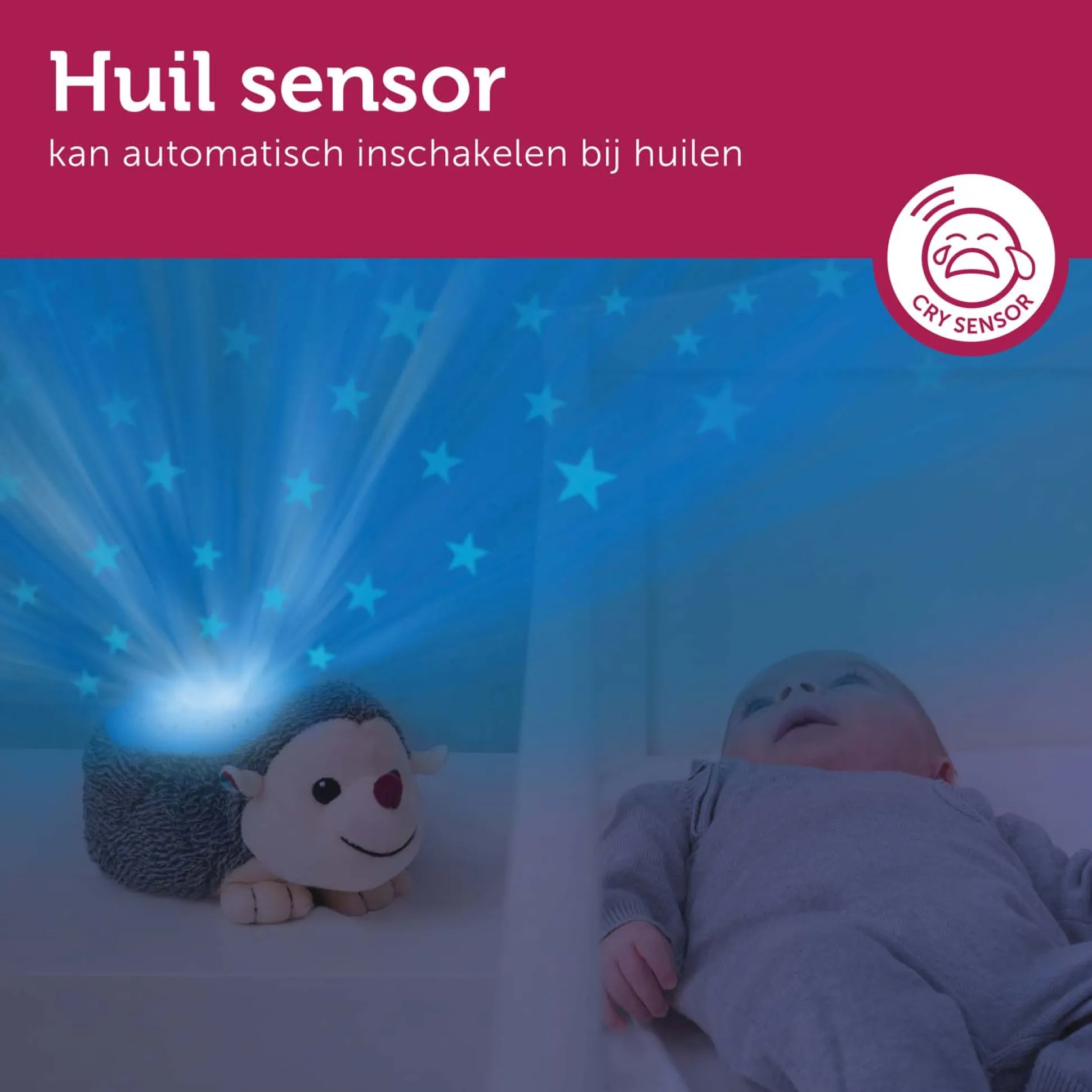 Zazu muziek projector harry de egel grijs